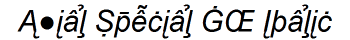 Arial Special G2 Italic font